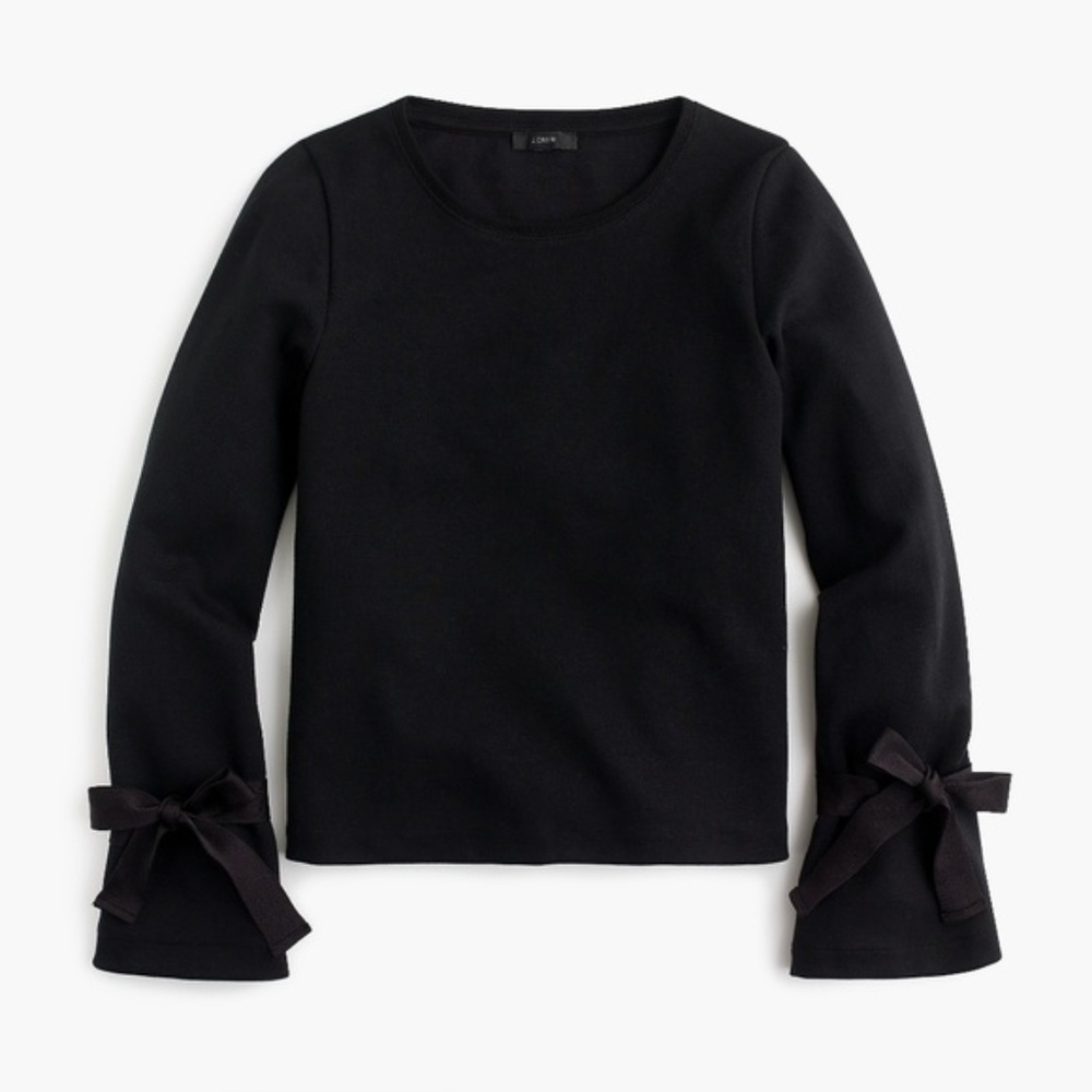 J. Crew l Tie-Sleeve Black Sweatshirt